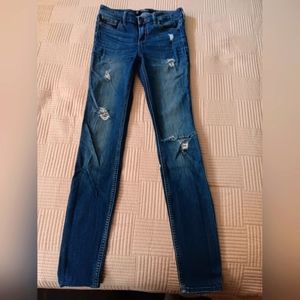 Hollister distressed super skinny jeans